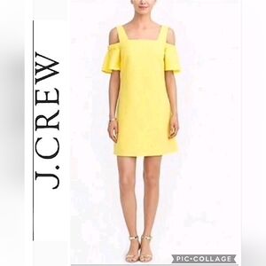 NWOT J.Crew Yellow Cold-Shoulder Cotton Dress Sz XS